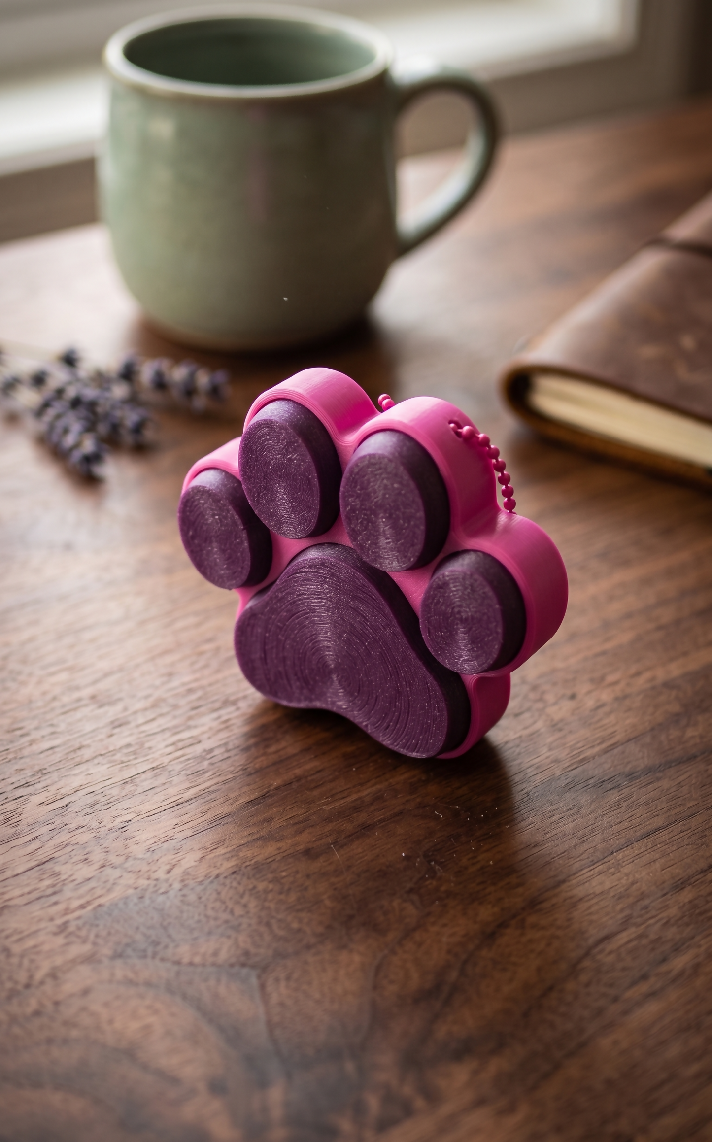 Paw Print Clicker Keychain – 5-in-1 Mechanical Switch Fidget