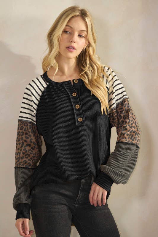 Ribbed Pattern Long Sleeve