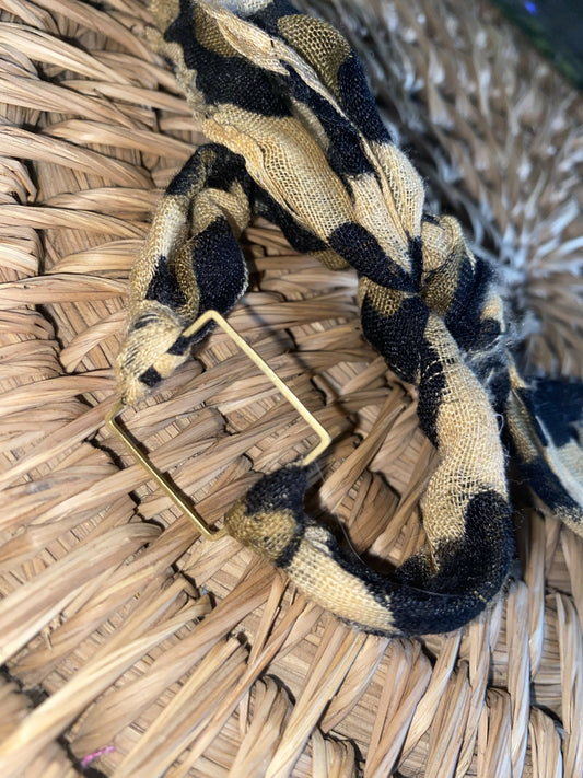 Gold Square Leopard bracelet wrap