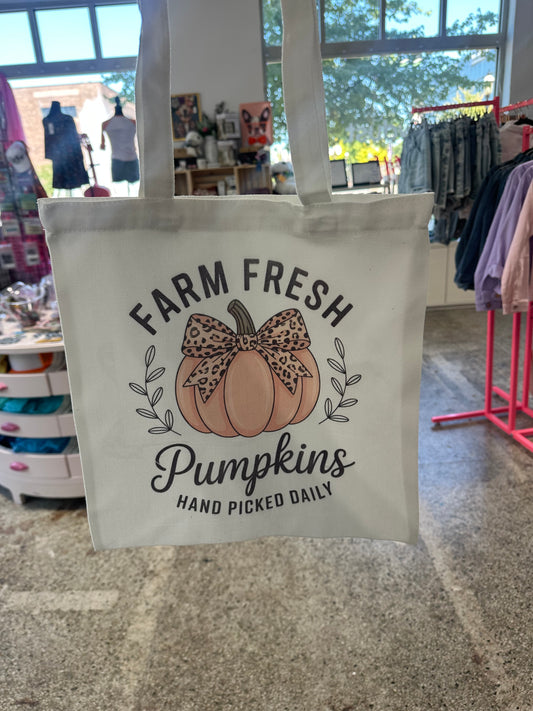 Farm fresh pumpkins tote