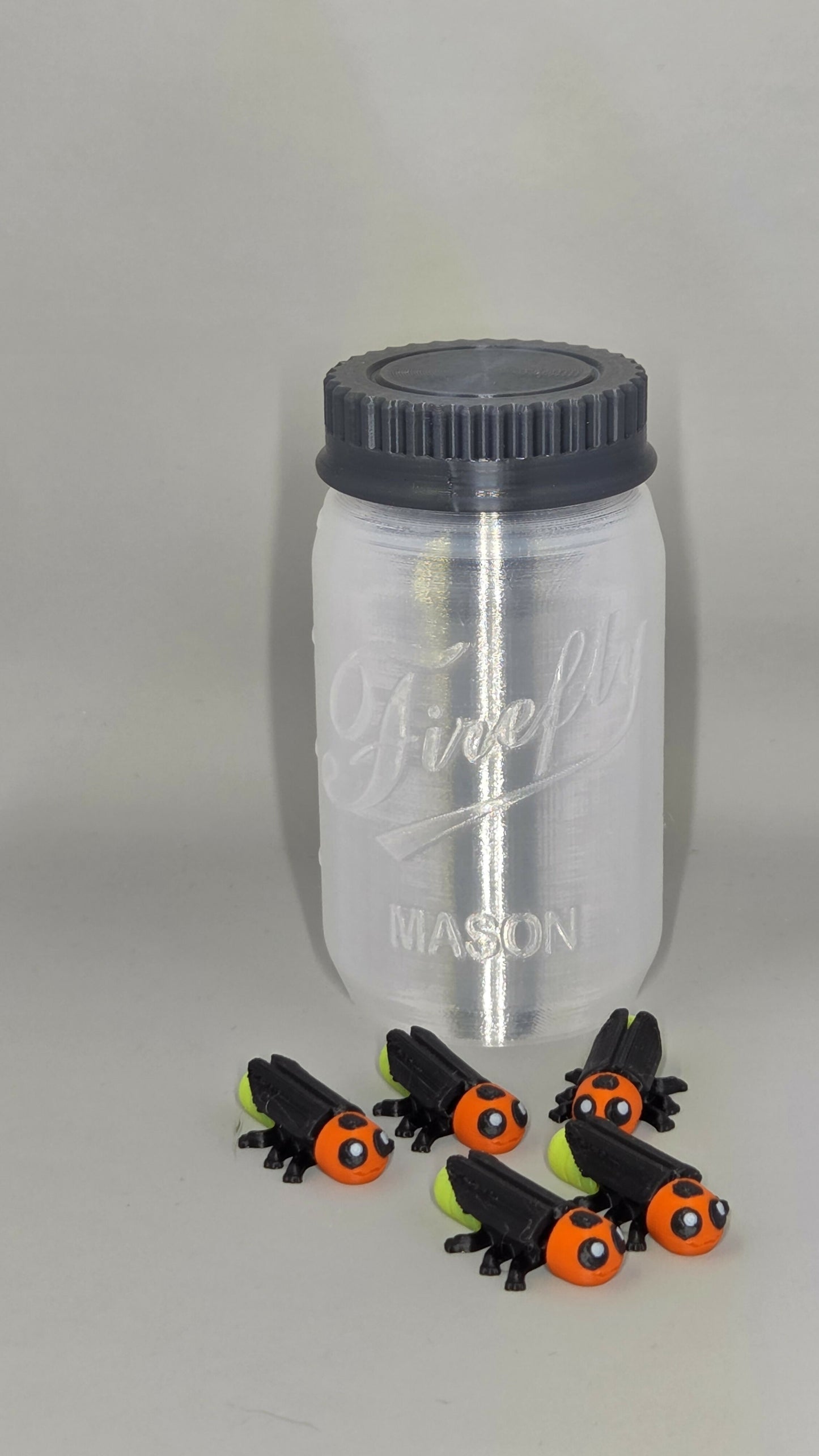 Lighted Firefly Jar – 3D Printed Mason Jar with Glowing Fireflies