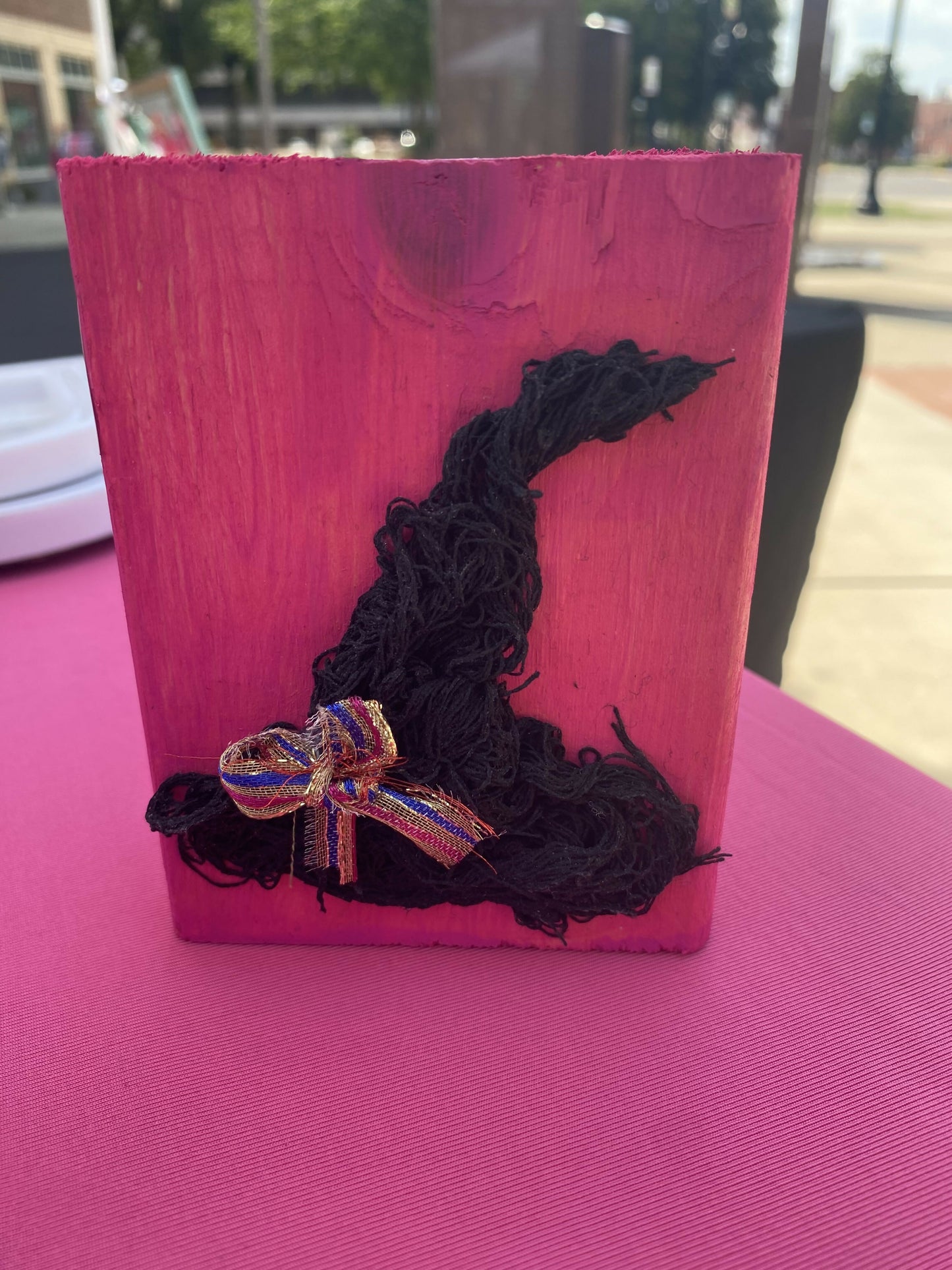 Pink Block Witch Hat