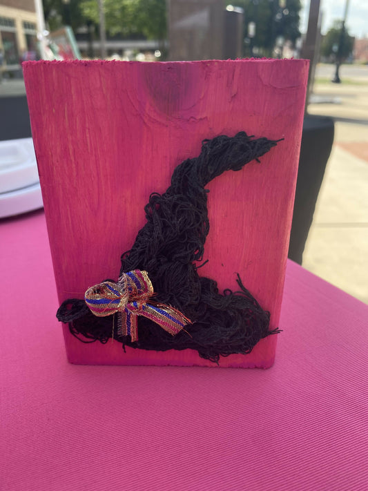 Pink Block Witch Hat