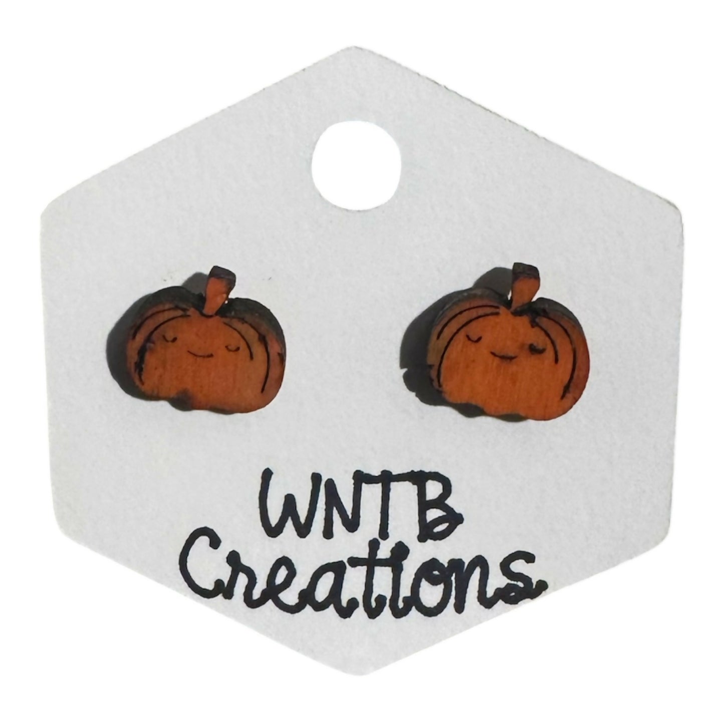 Wooden hand-crafted Kawaii style earrings