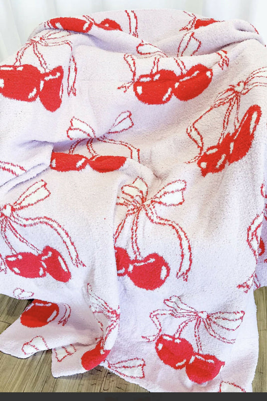 Cherries soft blanket