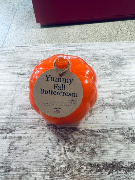 Yummy fall buttercream candle