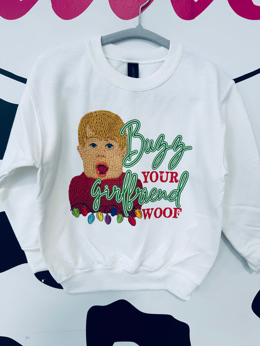 Buzz your girlfriend Kids crewneck