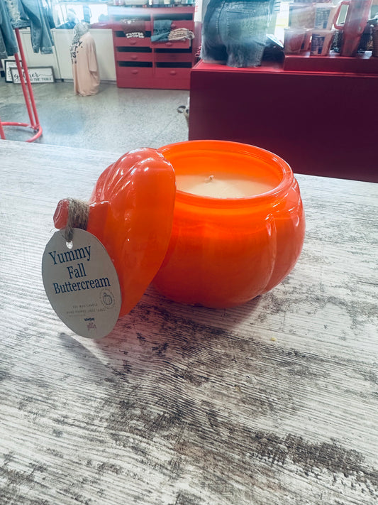 Yummy fall buttercream candle