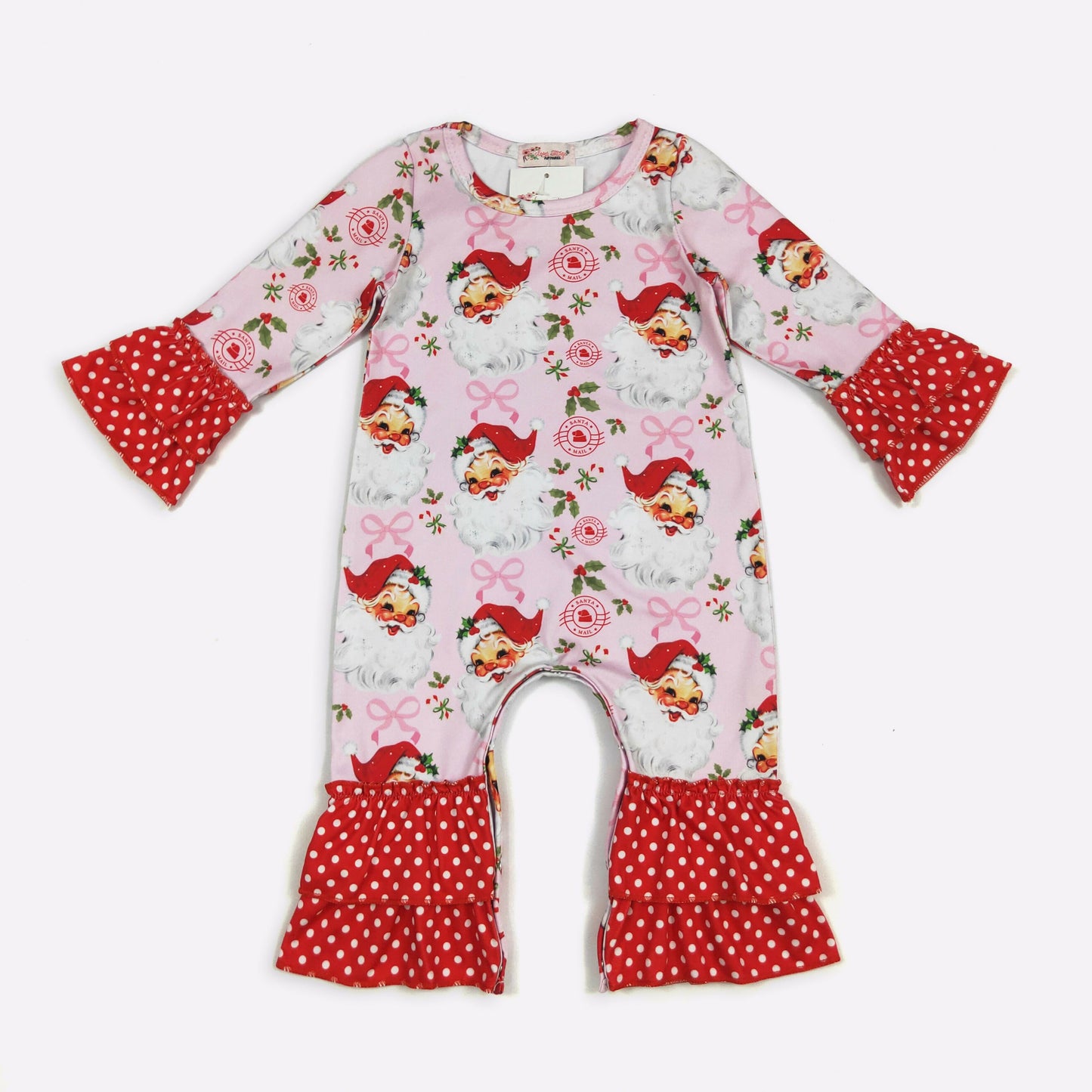 From Santa Girls Ruffle Romper