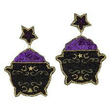 Beaded Cauldron Earrings