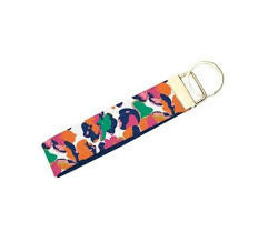 Mary Square Falling Poppies Key Fob