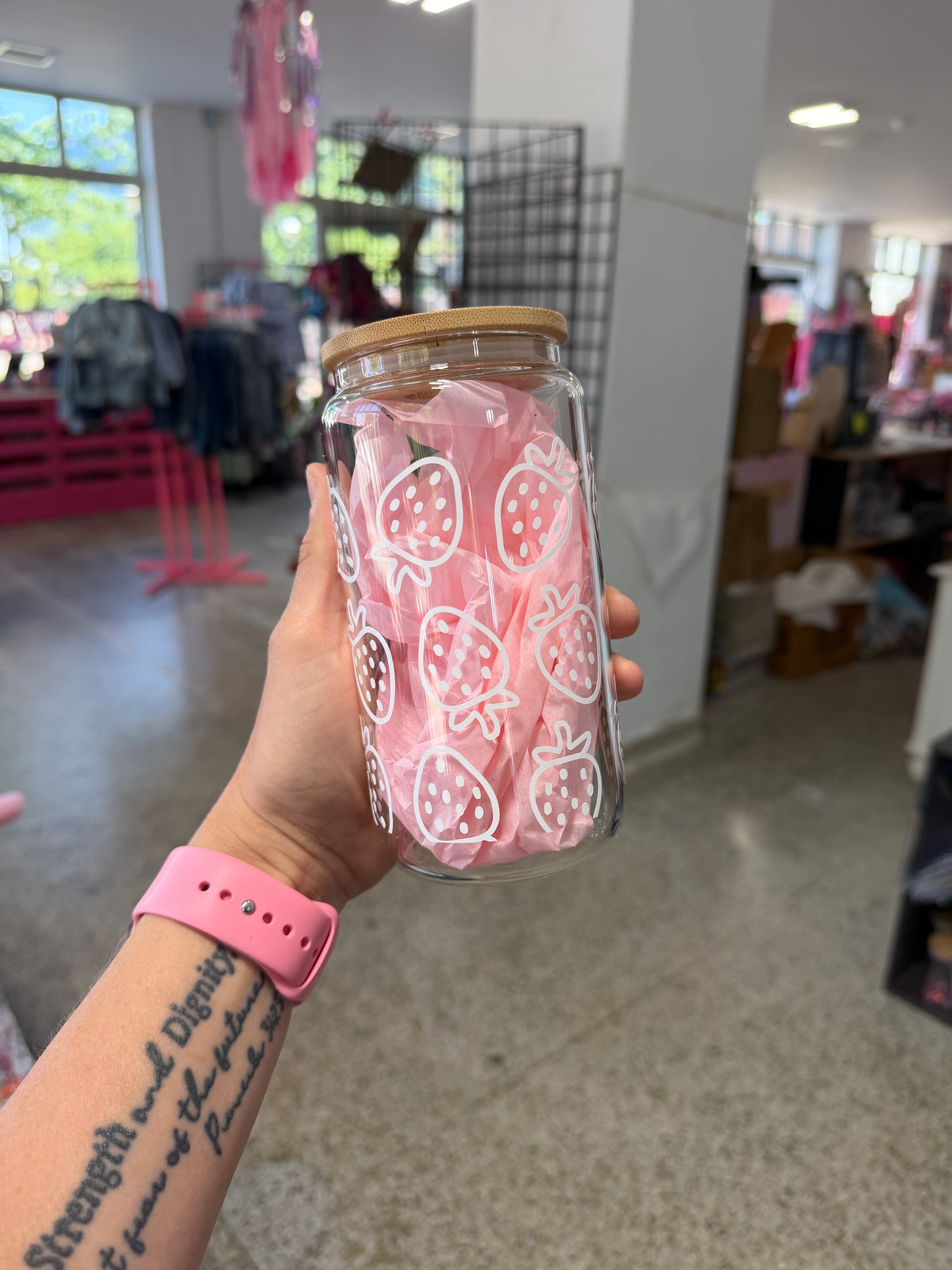 Strawberry Glass Tumbler