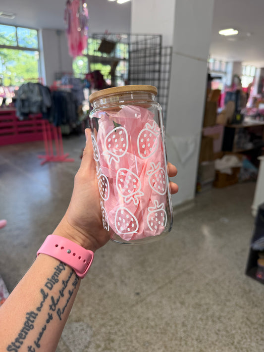 Strawberry Glass Tumbler