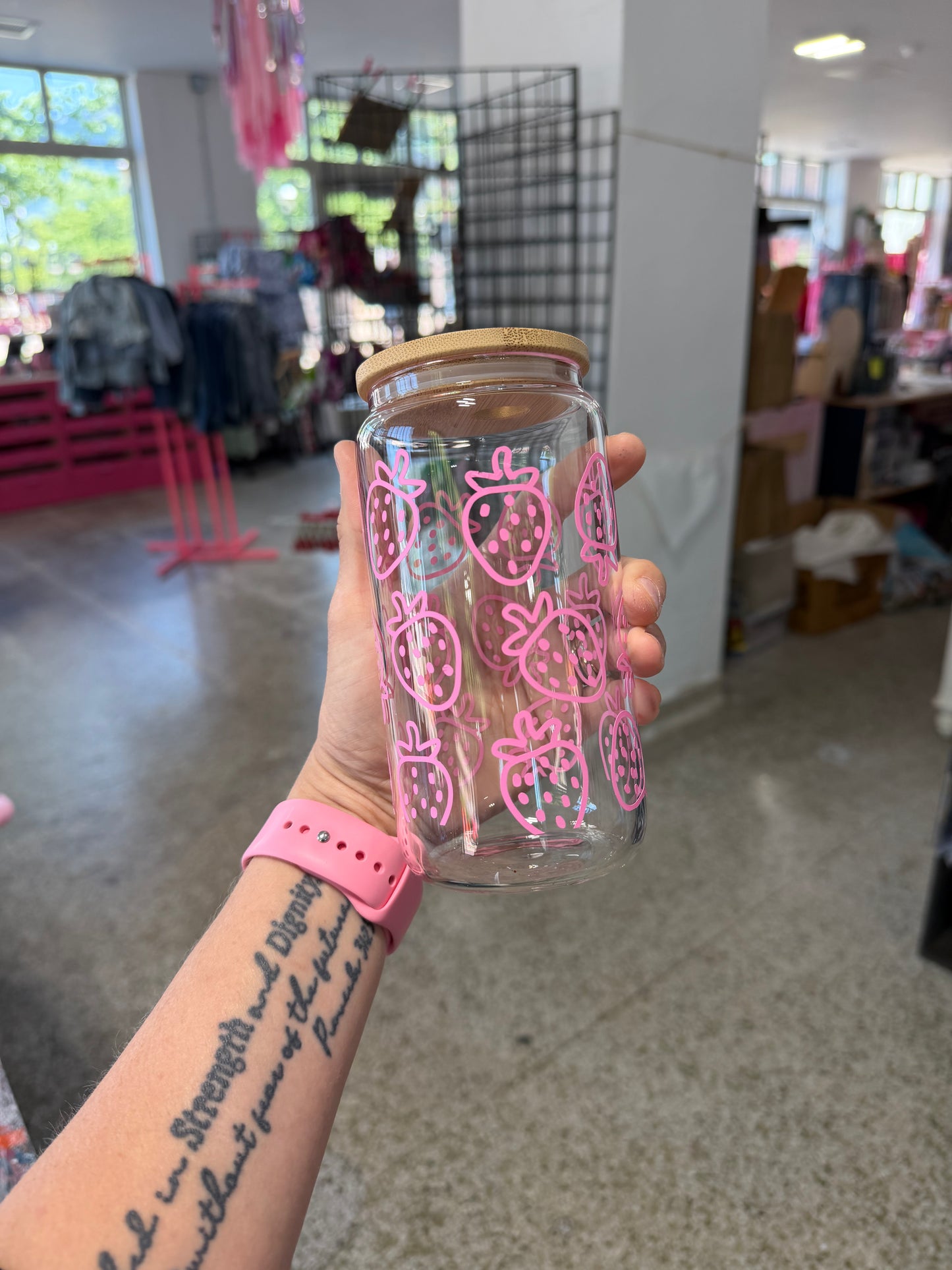 Strawberry Glass Tumbler