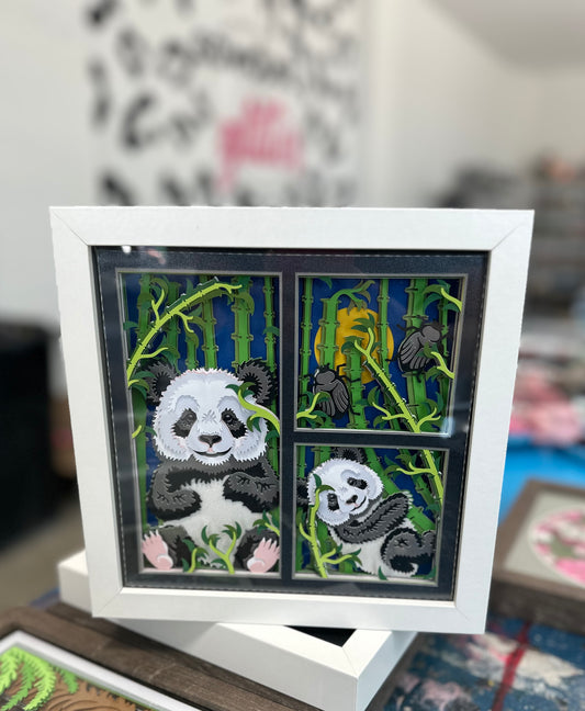 Triple Panda 3D Photo Frame