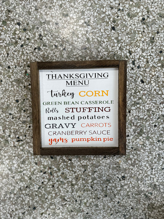 Thanksgiving Menu