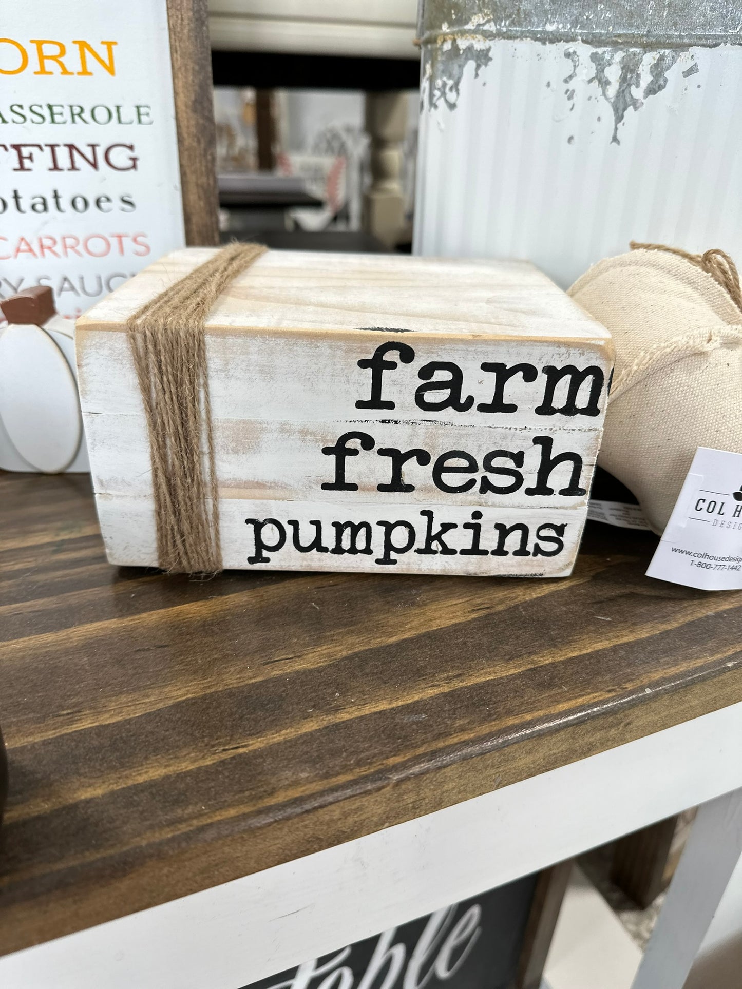 Fall Wooden Book Stack