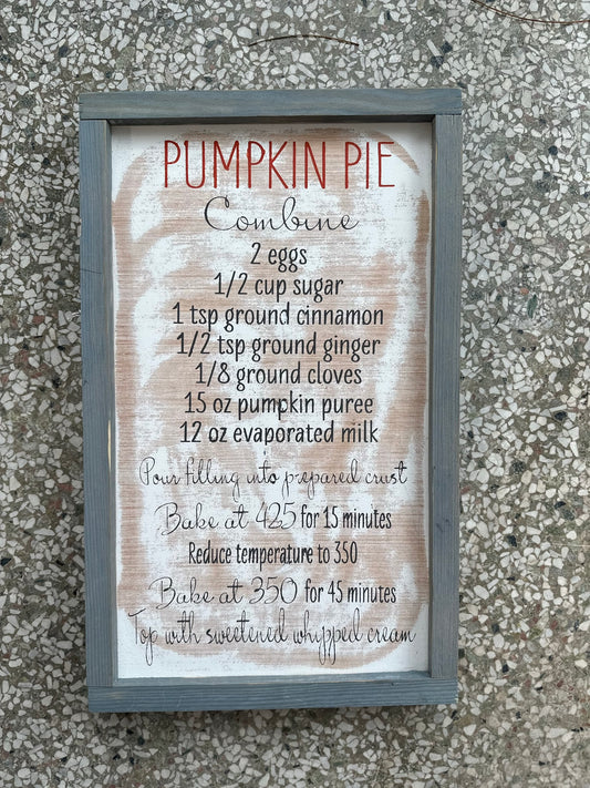 Pumpkin Pie Sign