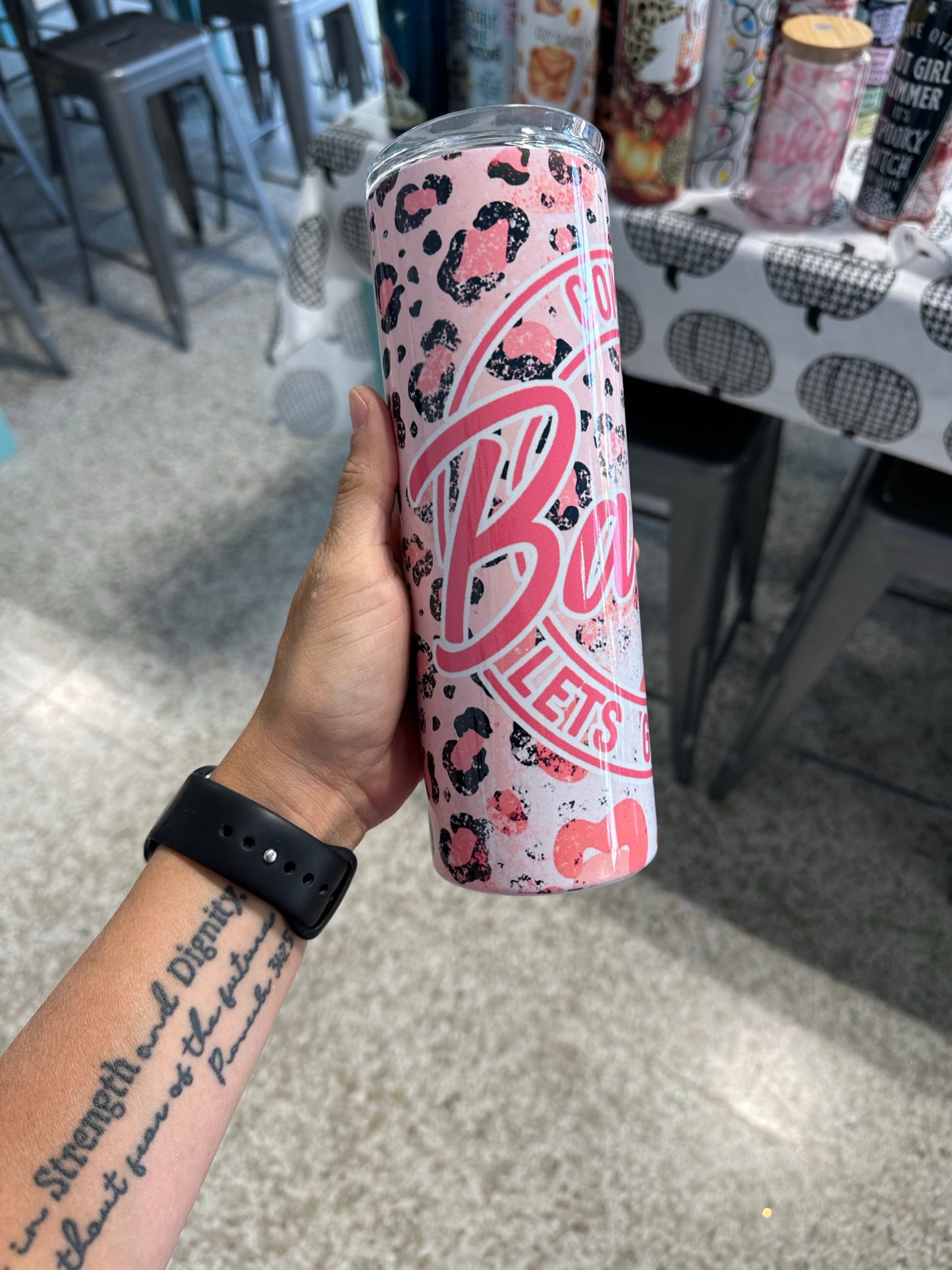 Pink Cheetah Girl Tumbler