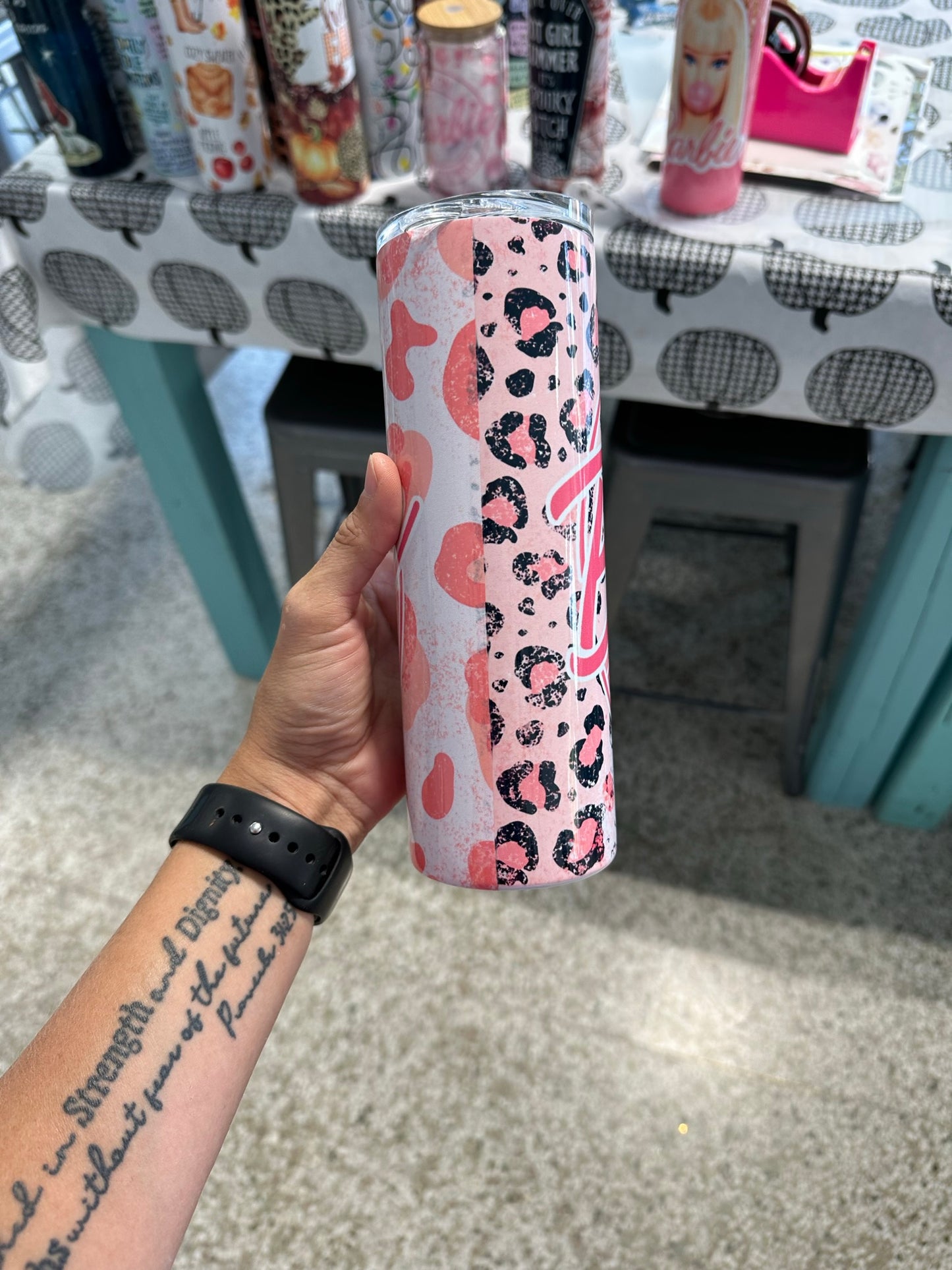 Pink Cheetah Girl Tumbler