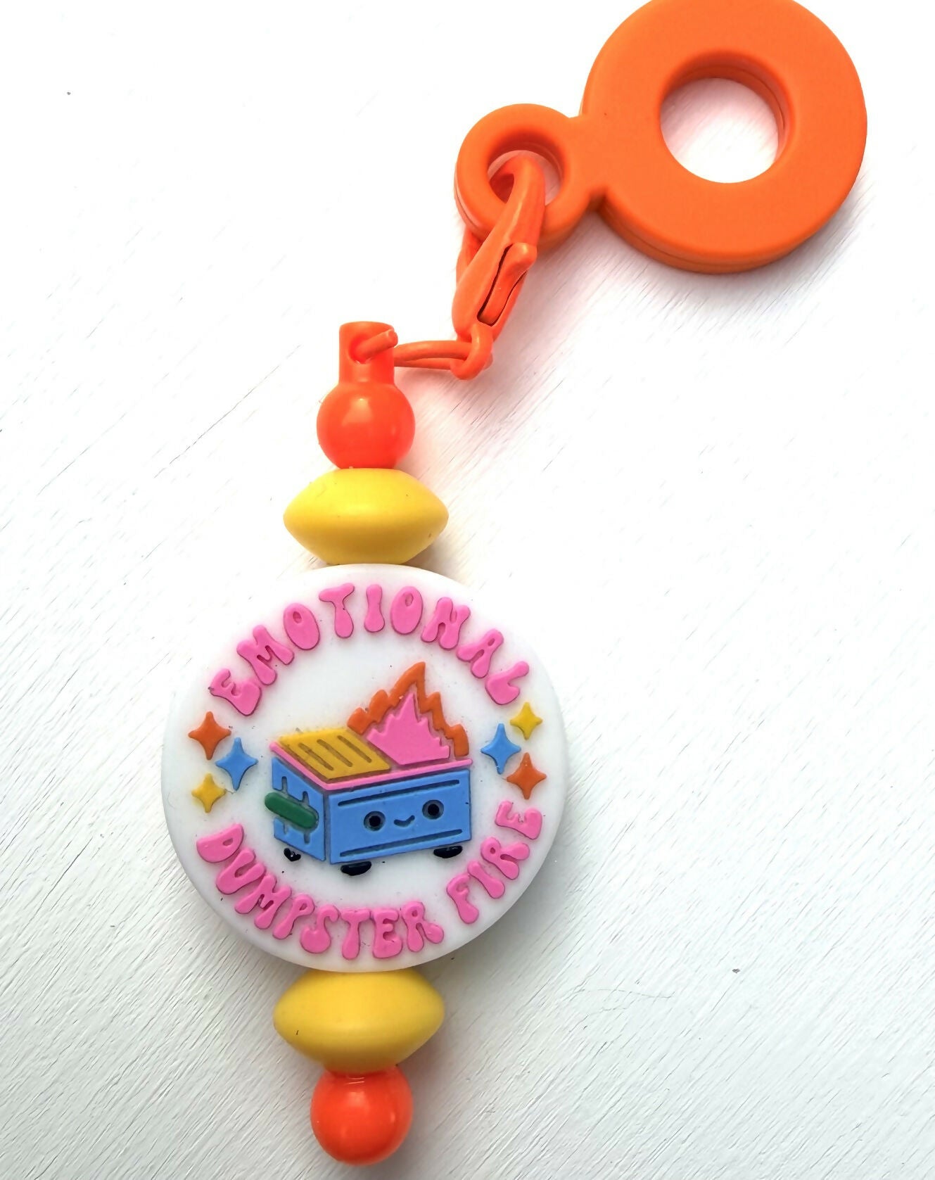 Dumpster Fire Straw Charm