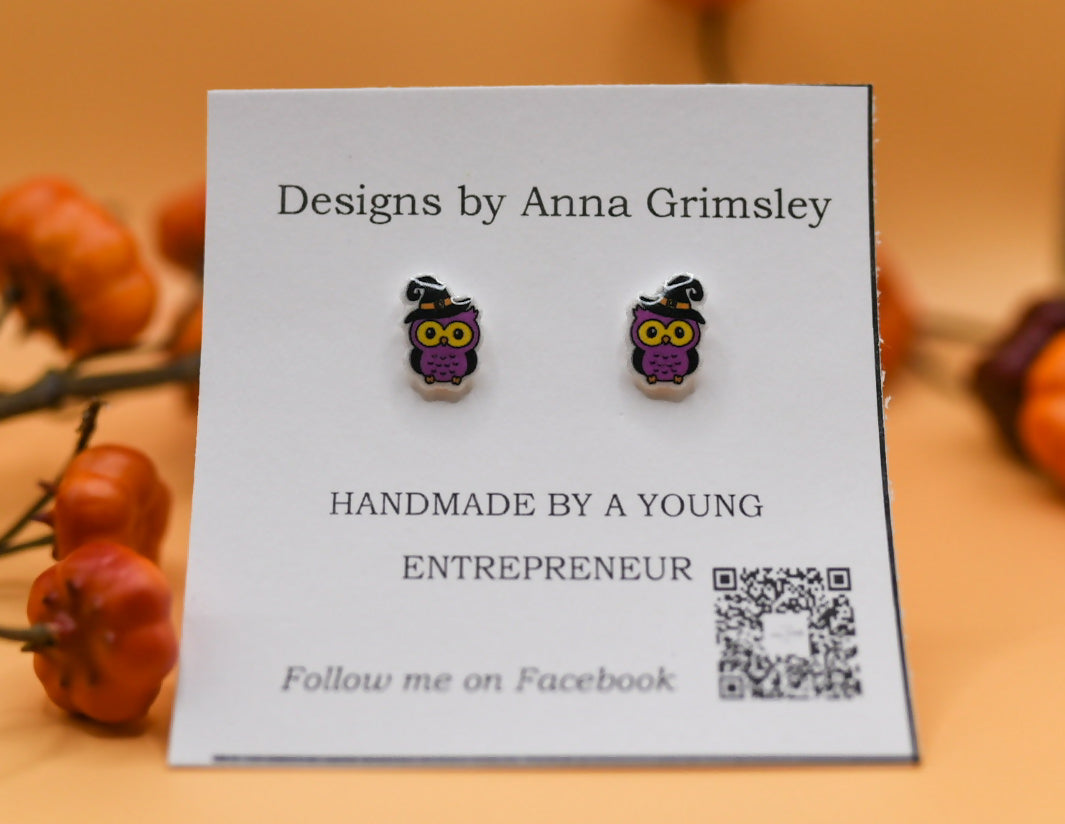 Halloween Owl Earrings