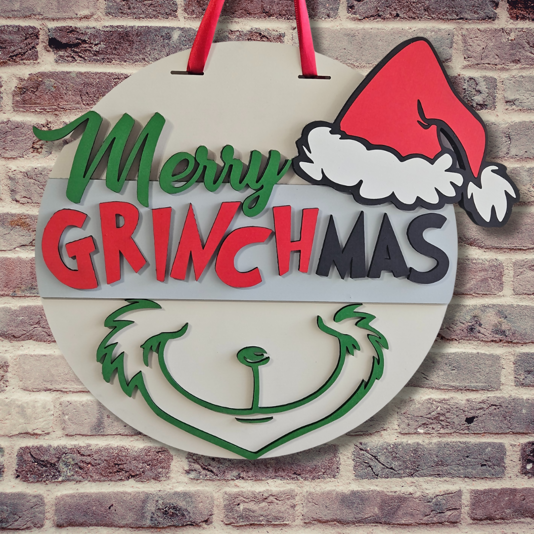 Merry Grinchmas Door Hanger