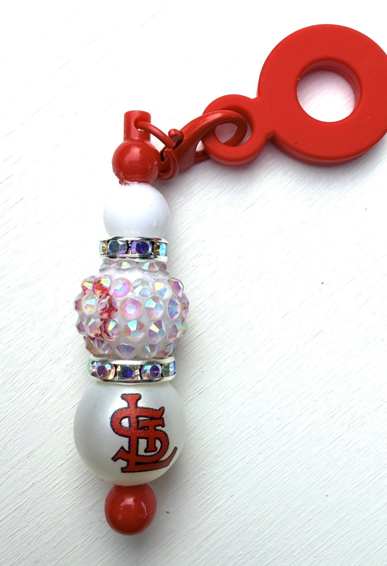Baseball Fan Straw Charm