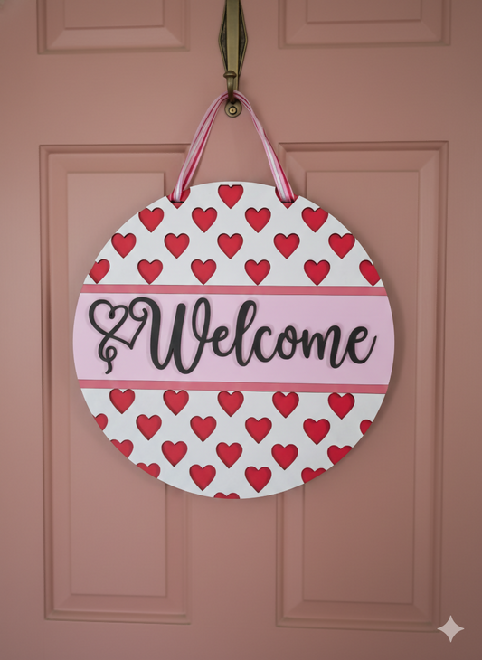 Welcome Hearts – 3D Layered Door Hanger