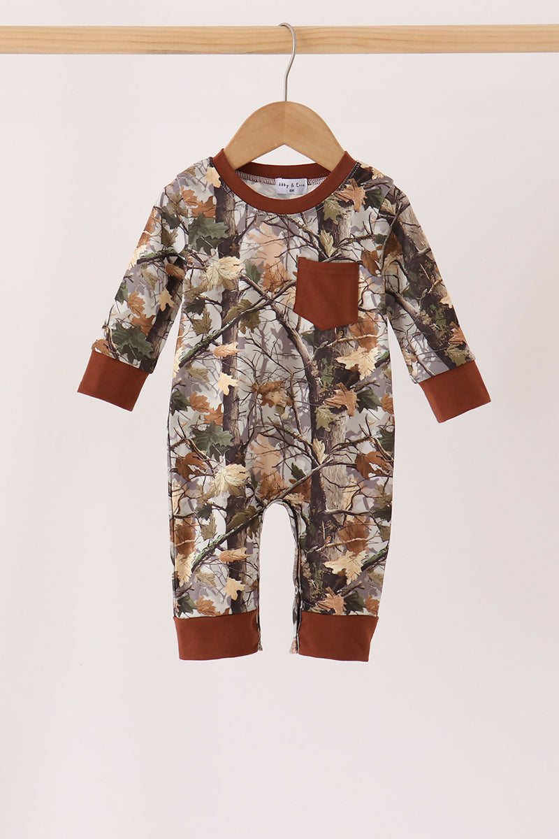 Camouflage Tree Pocket Romper