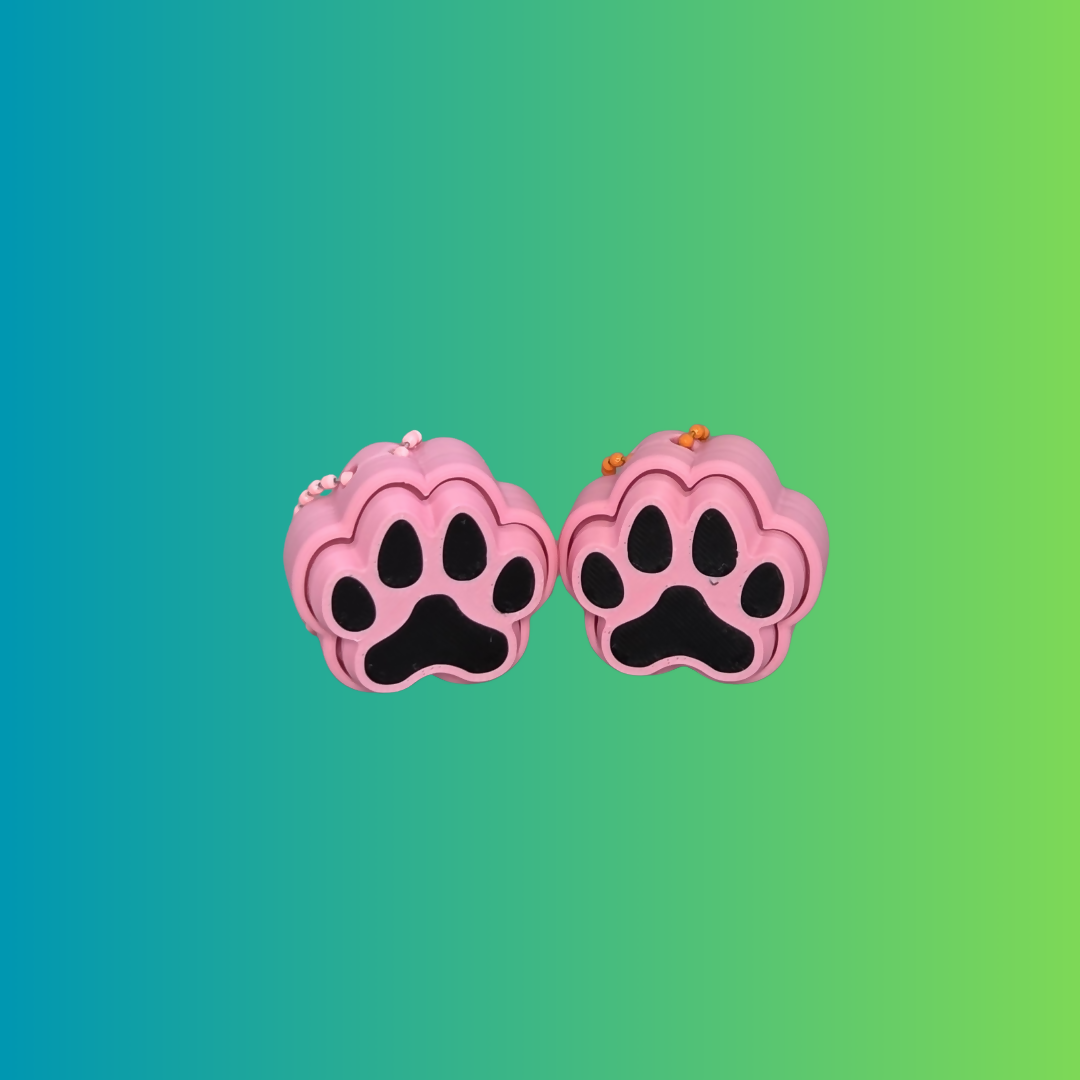 Paw Print Clicker – 3D Printed Fidget Keychain