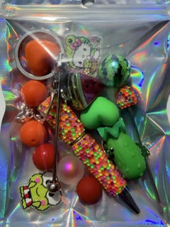 DIY Kit - Pen & Keychain (Character w Watermelon)