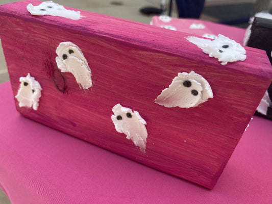 Medium White Ghost Hot Pink Block