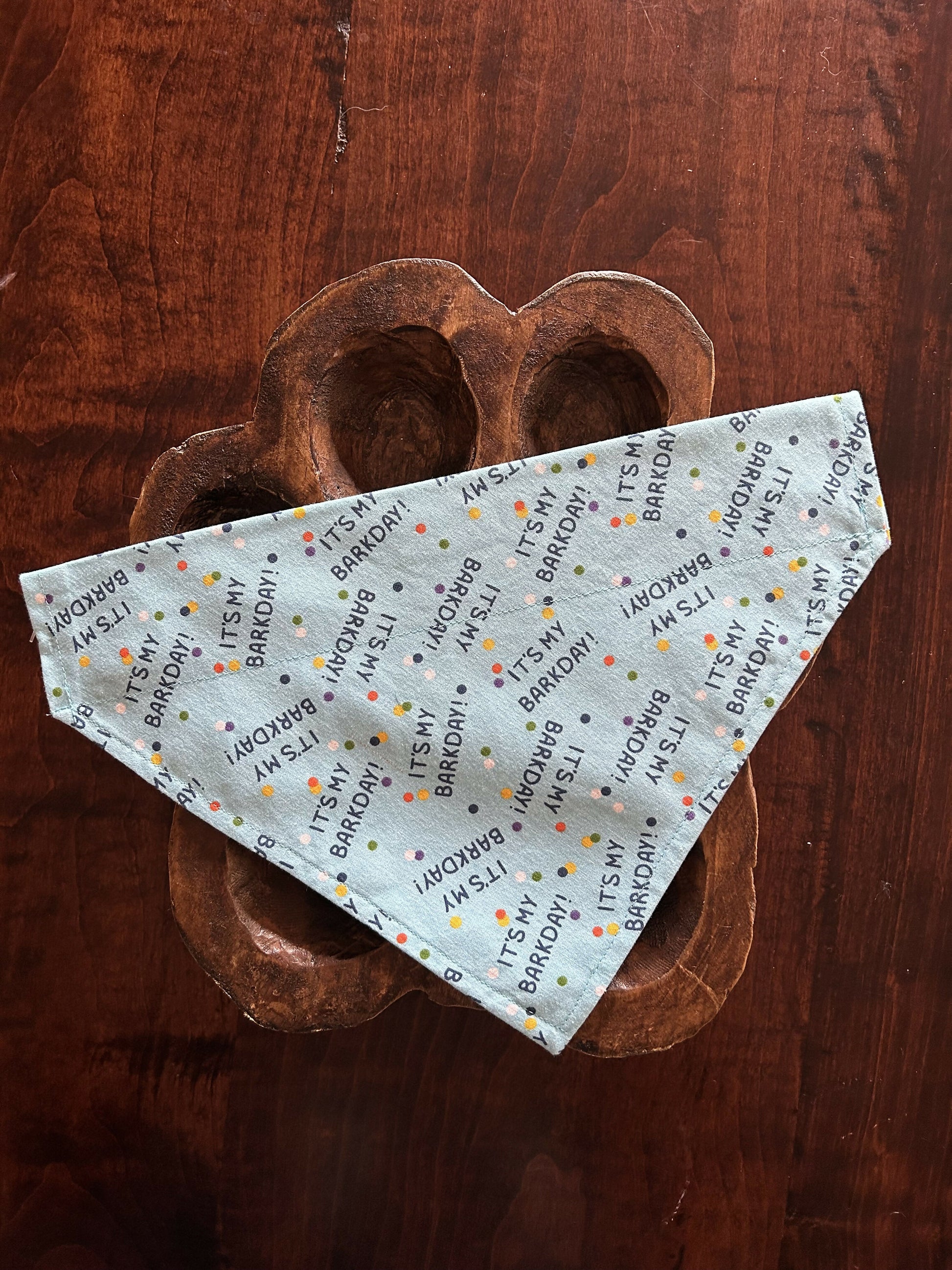 Over the collar bandana it's my barkday blue