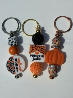 Pumpkin Beaded Key Chain