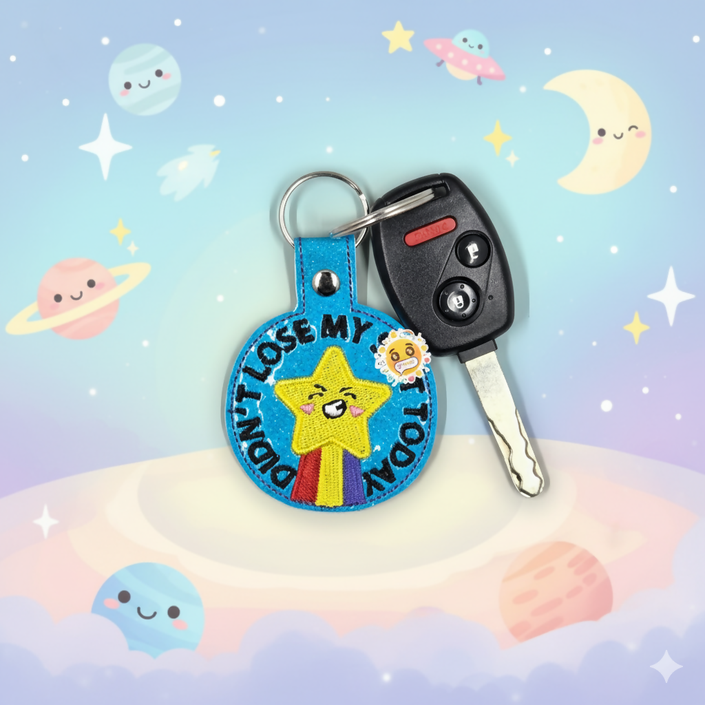 “Didn’t Lose My Shit Today” Star Embroidered Keychain | Funny Vinyl Keychain