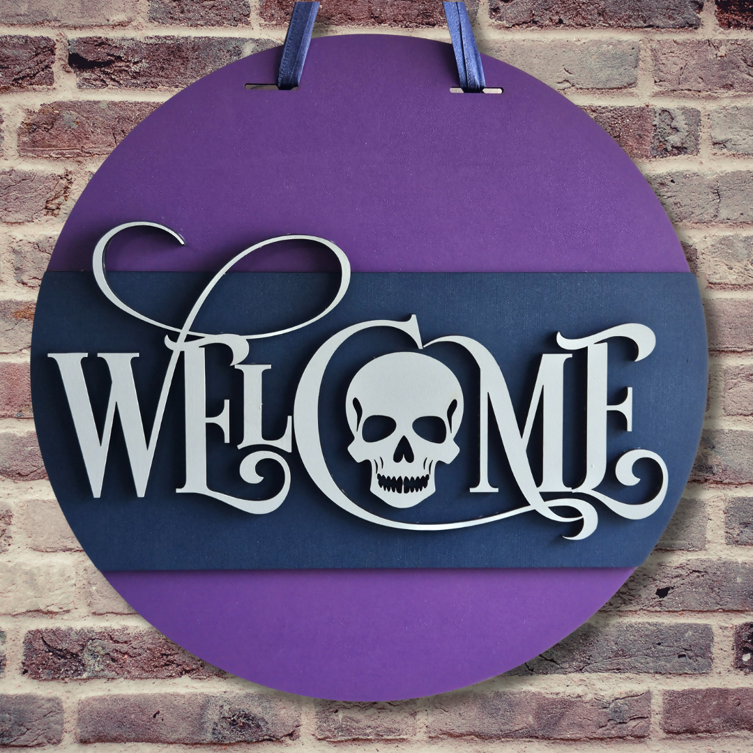 Welcome Skull Door Hanger