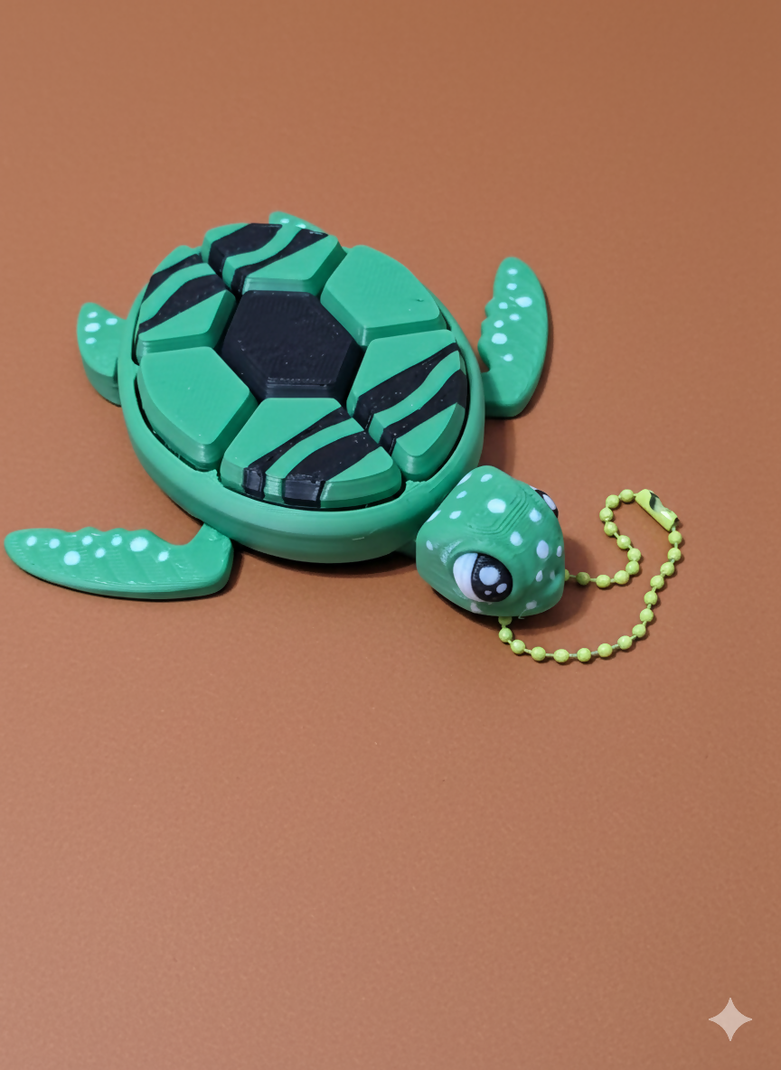 Turtle Clicker – 3D Printed Turtle with Crayon Shell (7 Clickers)