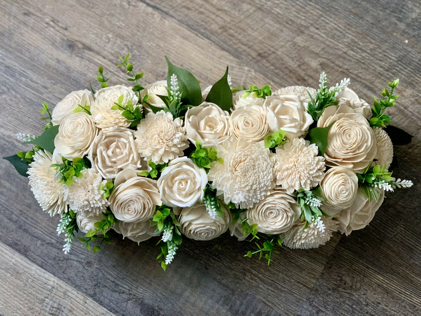 Wood Flower Centerpiece Box