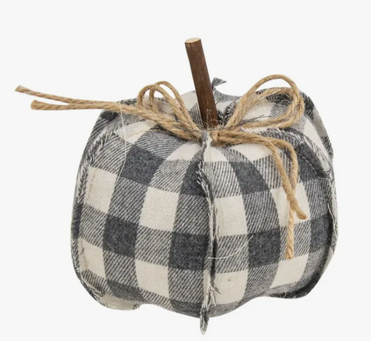 Grey Buffalo Check Fabric Pumpkin