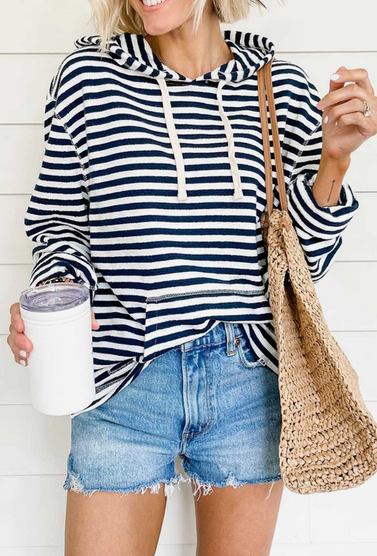 Soft Stripped Hoodie