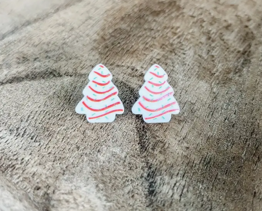 Christmas Tree Cake Earrings