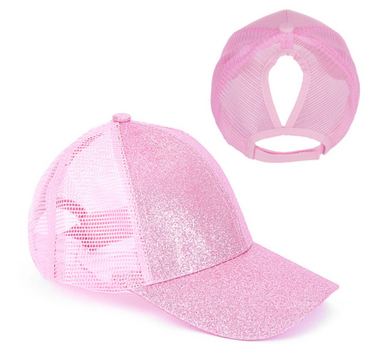 KIDS Sparkle Ponytail Trucker Hat Cap