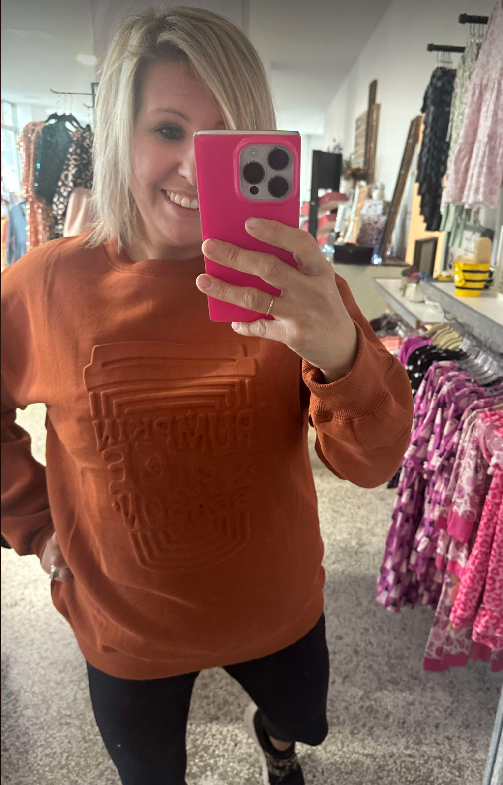 Pumpkin Spice Embossed Sweatshirt