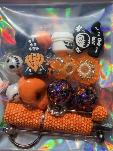 Beaded Pen & Keychain Gnome/Heart - DIY Kit