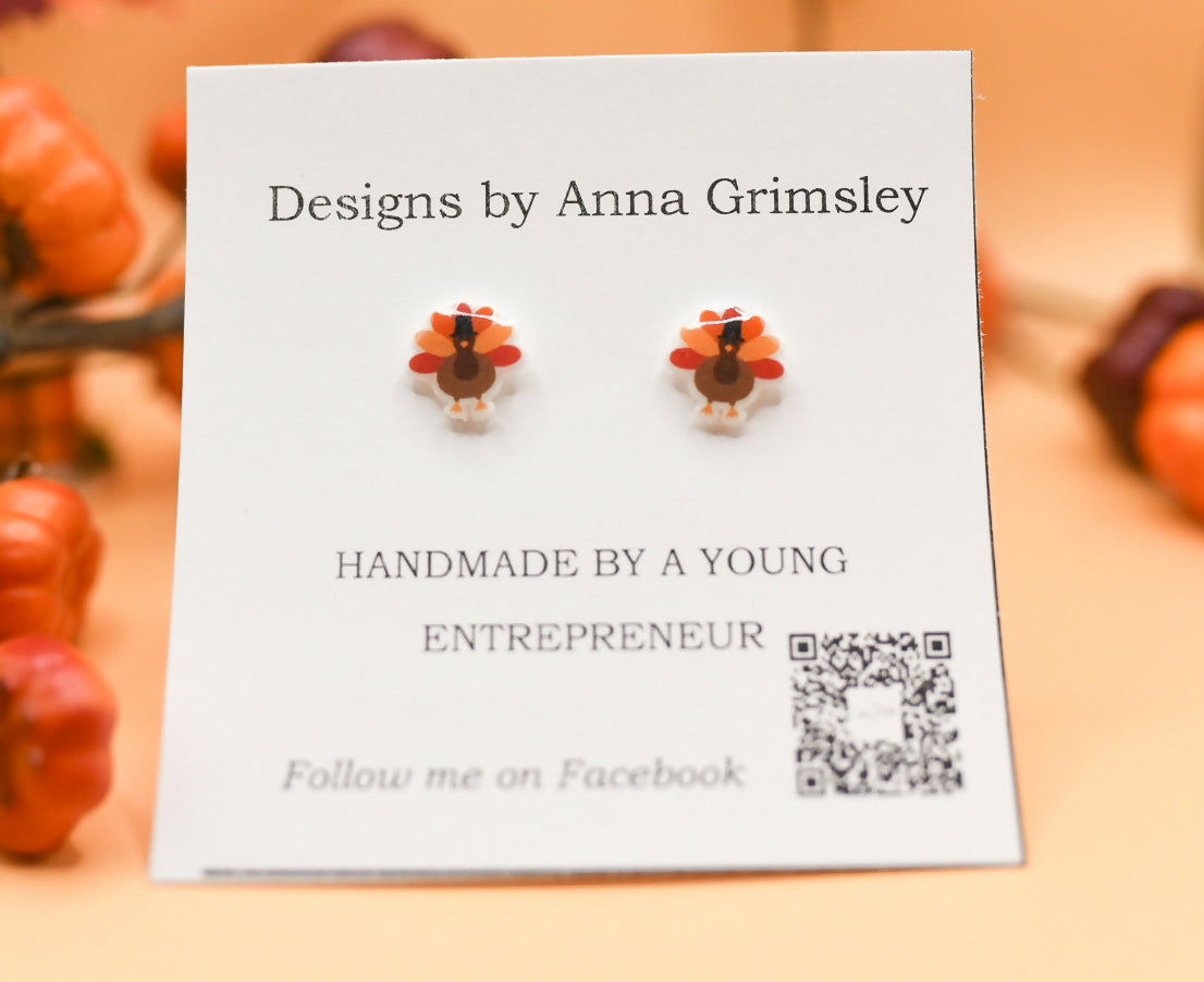 Thanksgiving Turkey Pilgrim Earrings