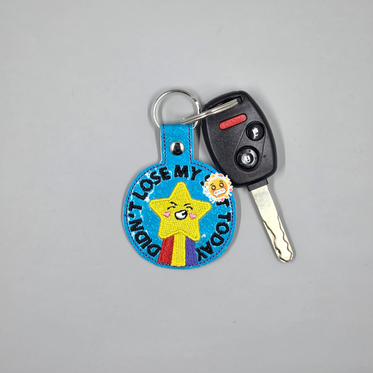 “Didn’t Lose My Shit Today” Star Embroidered Keychain | Funny Vinyl Keychain