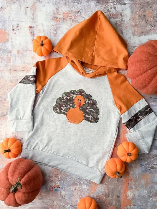 Camo Turkey Pullover Hoodie Top
