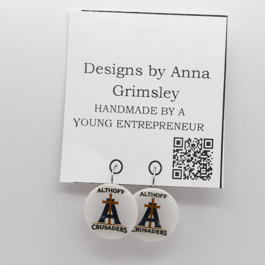 Althoff Catholic High School Crusaders Dangle Logo Earrings