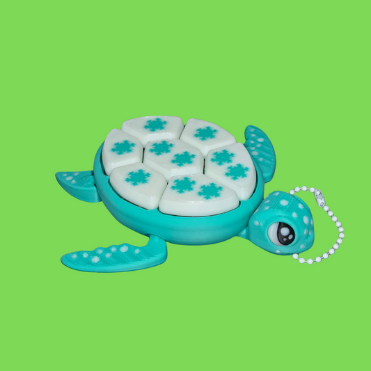 Winter Snowflake Sea Turtle Clicker Keychain – 7 Clicks of Chill Fun